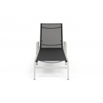 "Парма" шезлонг, каркас алюминий светло-серый (RAL7035) муар, ткань текстилен темно-серая