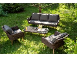 "Прованс" лаунж-зона плетеная из искусственного ротанга, цвет коричневый "Прованс" лаунж-зона плетеная из искусственного ротанга, цвет коричневый