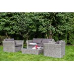 "Капучино Сингл" лаунж-зона из искусственного ротанга (гиацинт), цвет серый