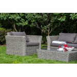 "Капучино Сингл" лаунж-зона из искусственного ротанга (гиацинт), цвет серый