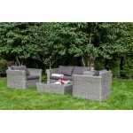 "Капучино Сингл" лаунж-зона из искусственного ротанга (гиацинт), цвет серый