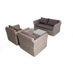 "Капучино Сингл" лаунж-зона из искусственного ротанга (гиацинт), цвет серый