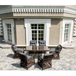 "Цесена" обеденная группа плетеная из искусственного ротанга, цвет коричневый