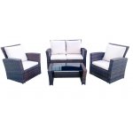 "Портленд" лаунж-зона из искусственного ротанга на 4 персоны, цвет коричневый