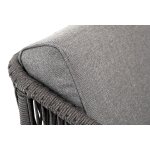 "Канны" кресло плетеное из роупа, основание дуб, роуп темно-серый круглый, ткань темно-серая 027