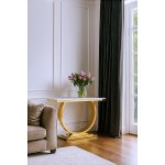 Стол-консоль Лира IST-806,120х40х76 см, небесный белый/золотой