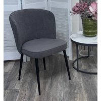 Стул МИЛАНО B28 Темно-серый, велюр / черный каркас, М-City