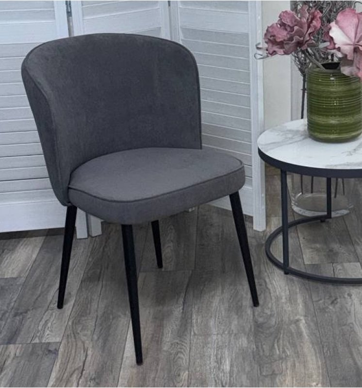 Стул МИЛАНО B28 Темно-серый, велюр / черный каркас, М-City