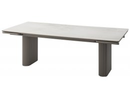 Стол АДАЖИО 240 (320) см ЭЛЛИПС VARESE ONICE, керамика / Латте каркас М-City