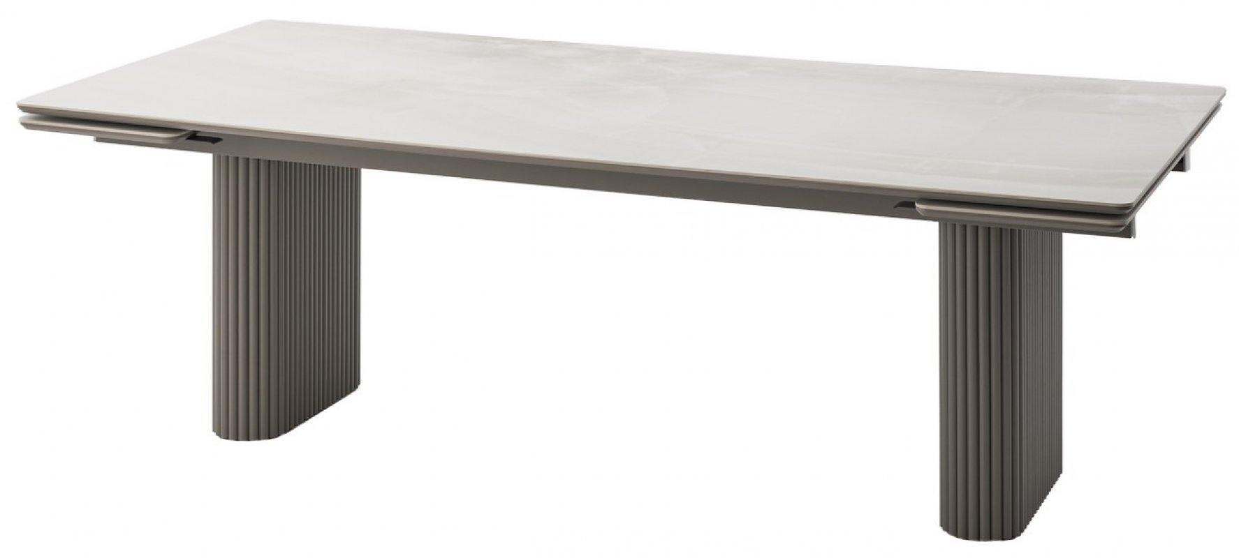 Стол АДАЖИО 240 (320) см ЭЛЛИПС VARESE ONICE, керамика / Латте каркас М-City