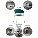 Стул Turin бирюзовый с золотыми ножками
