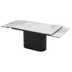Стол АРИЯ 160 PANDORA LIGHT, керамика / Черный каркас М-City