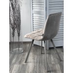 Стул CHILLI SQUARE G062-13 кварцевый, велюр/ латте каркас М-City