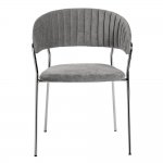 Комплект из 4-х стульев Turin серый вельвет с хромированными ножками