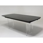 Стол LAURITS 200 GOLDEN, стекло BUBBLE  / Прозрачный каркас ®DISAUR