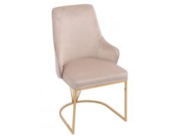 Стул обеденный Сиена MC885-BG-2, 62х57х90 см, бежевый/глянцевое золото Стул обеденный Сиена MC885-BG-2, 62х57х90 см, бежевый/глянцевое золото