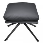 Комплект кресло HUG тёмно-серый, экокожа, шенилл с оттоманкой тёмно-серый, экокожа