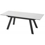 Стол МОРИС-2 140 MATTE БЕЛЫЙ МРАМОР, керамика / Черный каркас, М-City