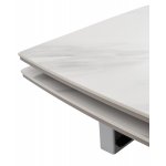 Стол ОЛЬХОН 180 БЕЛЫЙ МРАМОР АКТИВНЫЙ , керамика / Латте каркас, М-City