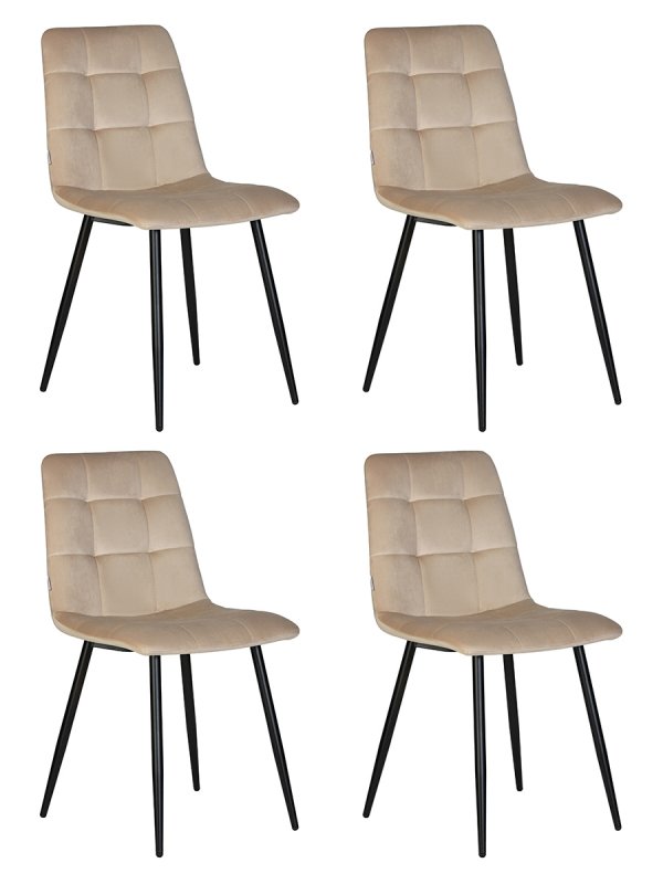 Набор 4 шт Стул обеденный DOBRIN CHILLY, Бежевый Holland 07, основание черное