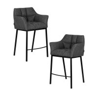 Набор 2 шт Стул барный DOBRIN LUCAS COUNTER, серая ткань (F-22)