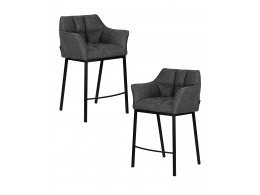Набор 2 шт Стул барный DOBRIN LUCAS COUNTER, серая ткань (F-22)
