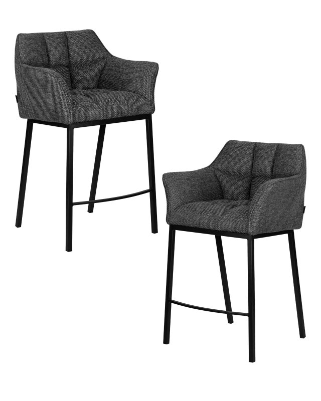Набор 2 шт Стул барный DOBRIN LUCAS COUNTER, серая ткань (F-22)