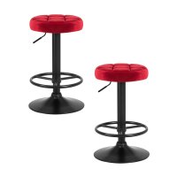 Набор 2 шт Табурет барный DOBRIN BRUNO BLACK, бордо велюр (MJ9-43)