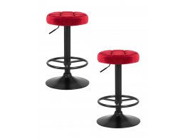 Набор 2 шт Табурет барный DOBRIN BRUNO BLACK, бордо велюр (MJ9-43)