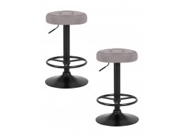 Набор 2 шт Табурет барный DOBRIN BRUNO BLACK, серый велюр (MJ9-75)