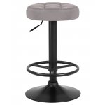 Набор 2 шт Табурет барный DOBRIN BRUNO BLACK, серый велюр (MJ9-75)