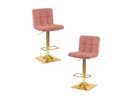 Набор 2 шт Стул барный DOBRIN GOLDIE, пудрово-розовый велюр (MJ9-32)