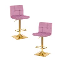 Набор 2 шт Стул барный DOBRIN GOLDIE, пудрово-сиреневый велюр (MJ9-52)