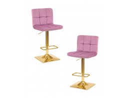 Набор 2 шт Стул барный DOBRIN GOLDIE, пудрово-сиреневый велюр (MJ9-52)
