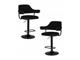 Набор 2 шт Стул барный DOBRIN CHARLY BLACK, черный твид (LEO18) Набор 2 шт Стул барный DOBRIN CHARLY BLACK, черный твид (LEO18)