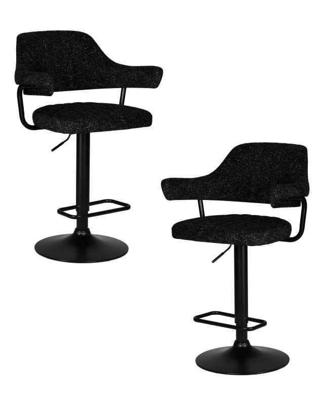 Набор 2 шт Стул барный DOBRIN CHARLY BLACK, черный твид (LEO18)