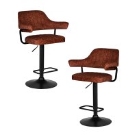Набор 2 шт Стул барный DOBRIN CHARLY BLACK, терракотовый твид (LEO56)