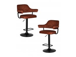Набор 2 шт Стул барный DOBRIN CHARLY BLACK, терракотовый твид (LEO56) Набор 2 шт Стул барный DOBRIN CHARLY BLACK, терракотовый твид (LEO56)