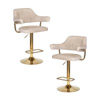 Набор 2 шт Стул барный DOBRIN CHARLY GOLD, бежевый твид (LEO26)