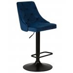 Стул барный DOBRIN JOSEPH BLACK, синий велюр (MJ9-117)