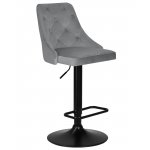 Стул барный DOBRIN JOSEPH BLACK, серый велюр (MJ9-75)