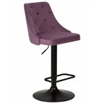 Стул барный DOBRIN JOSEPH BLACK, пудрово-сиреневый велюр (MJ9-52)