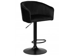 Стул барный DOBRIN DARCY BLACK SHINY, черный велюр с черно-золотыми пайетками