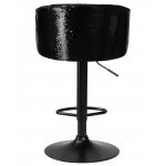 Стул барный DOBRIN DARCY BLACK SHINY, черный велюр с черно-золотыми пайетками