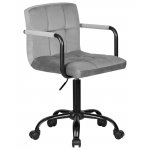 Офисное кресло для персонала DOBRIN TERRY BLACK, серый велюр (MJ9-75) Офисное кресло для персонала DOBRIN TERRY BLACK, серый велюр (MJ9-75)