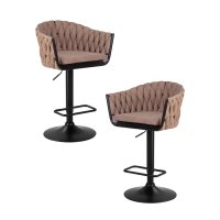 Набор 2 шт Стул барный DOBRIN LEON, коричневая ткань (LAR 275-3)