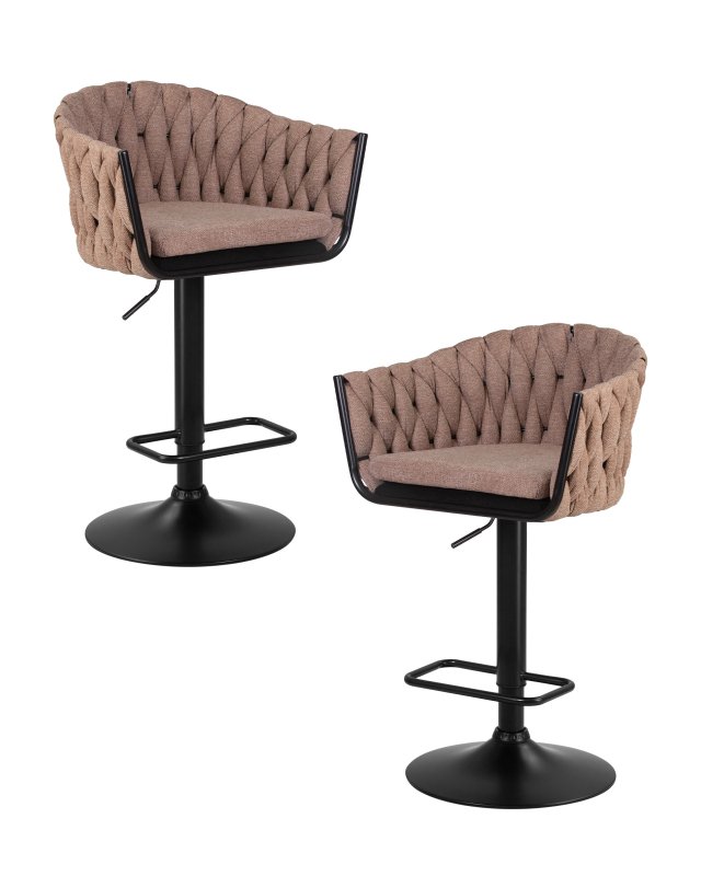 Набор 2 шт Стул барный DOBRIN LEON, коричневая ткань (LAR 275-3)