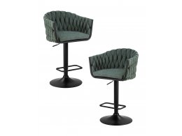 Набор 2 шт Стул барный DOBRIN LEON, зеленая ткань (LAR 275-23)