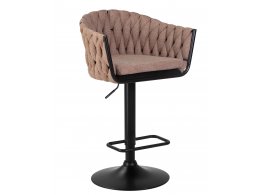 Стул барный DOBRIN LEON, коричневая ткань (LAR 275-3)