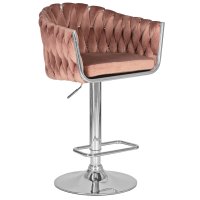 Стул барный DOBRIN MARCEL, пудрово-розовый велюр (MJ9-32)